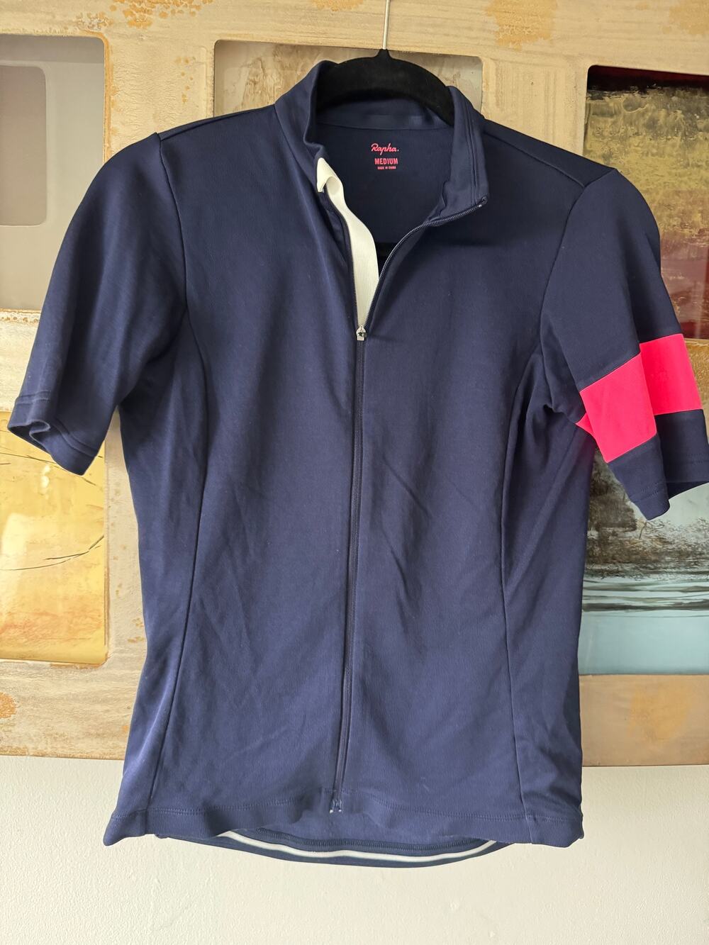 Rapha Women's Classic Jersey Navy Pink Merino Wool Size M